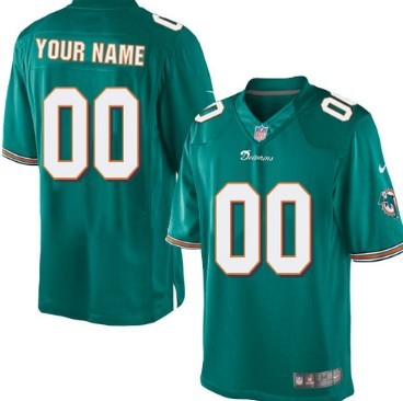 Kids' Nike Miami Dolphins Customized Green Limited Jersey
