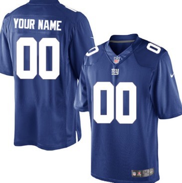 Men's Nike New York Giants Customized Blue Limited Jersey 
