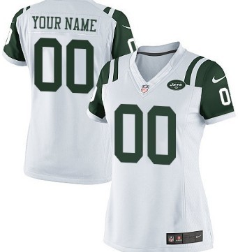 Women's Nike New York Jets Customized White Limited Jersey 