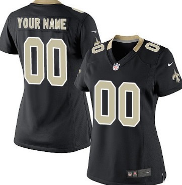 Women's Nike New Orleans Saints Customized Black Limited Jersey