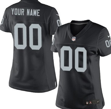 Women's Nike Oakland Raiders Customized Black Limited Jersey 