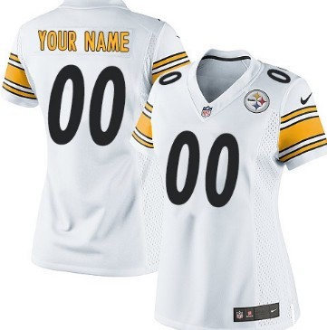 Wome'ns Nike Pittsburgh Steelers Customized White Limited Jersey
