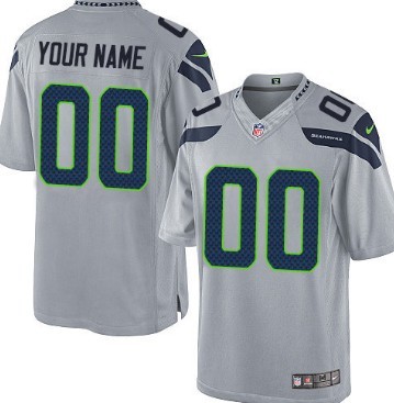 Men's Nike Seattle Seahawks Customized Gray Limited Jersey 