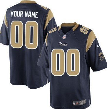 Men's Nike St. Louis Rams Customized Navy Blue Limited Jersey