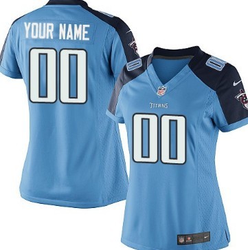 Women's Nike Tennessee Titans Customized Light Blue Limited Jersey 