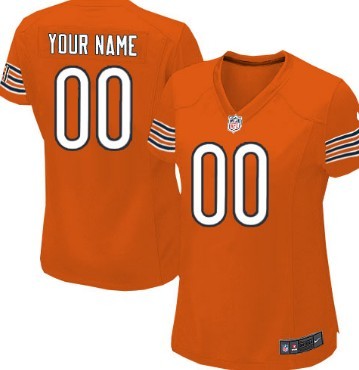 Women's Nike Chicago Bears Customized Orange Limited Jersey