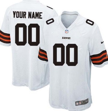 Kids' Nike Cleveland Browns Customized White Limited Jersey 