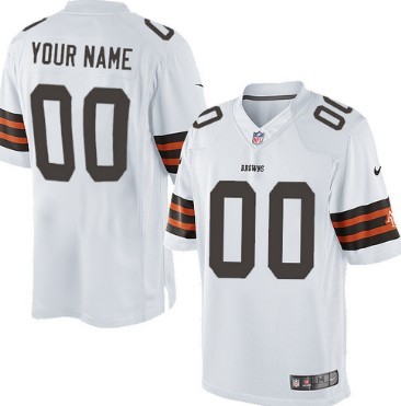 Men's Nike Cleveland Browns Customized White Limited Jersey 