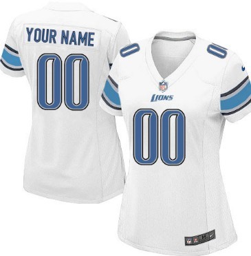 Women's Nike Detroit Lions Customized White Limited Jersey