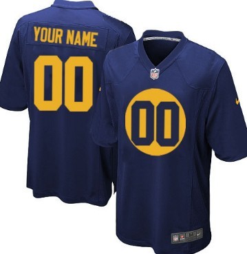 Kids' Nike Green Bay Packers Customized Navy Blue Limited Jersey 