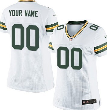 Women's Nike Green Bay Packers Customized White Limited Jersey 