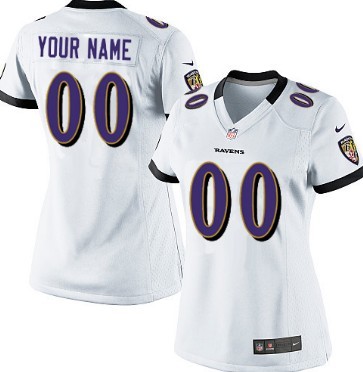Women's Nike Baltimore Ravens Customized White Limited Jersey 