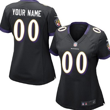 Women's Nike Baltimore Ravens Customized Black Limited Jersey 