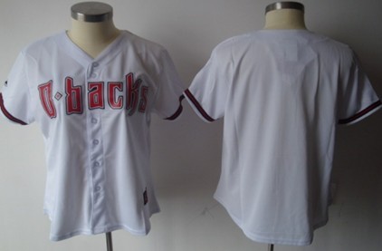 Women's Arizona Diamondbacks Customized White With Red Jersey 