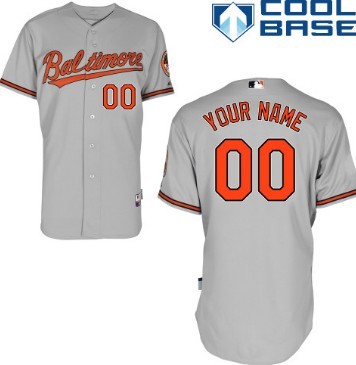 Men's Baltimore Orioles Customized Gray Jersey 