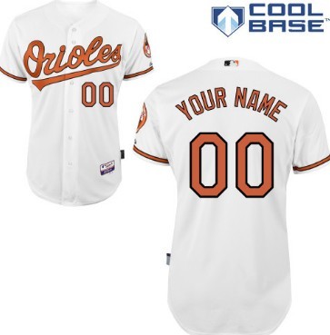 Mens' Baltimore Orioles Customized White Jersey 