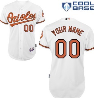 Kids' Baltimore Orioles Customized White Jersey 