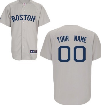 Men's Boston Red Sox Customized Gray Throwback Jersey 