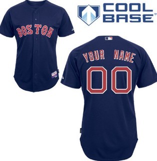 Kids' Boston Red Sox Customized Navy Blue Jersey 