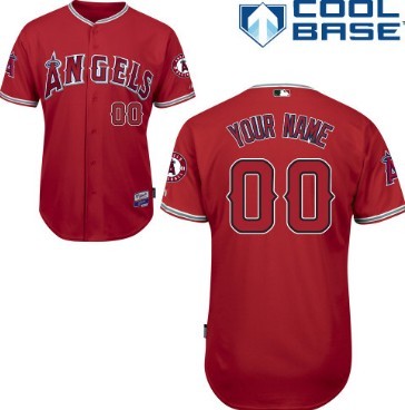 Men's LA Angels of Anaheim Customized Red Jersey 