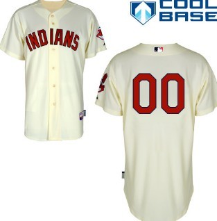 Kids' Cleveland Indians Customized Cream Jersey 