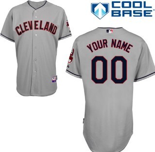 Kids' Cleveland Indians Customized Gray Jersey 
