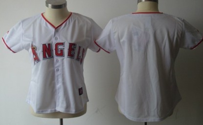 Women's LA Angels of Anaheim Customized White With Red Jersey 