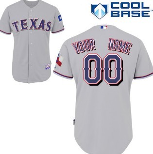 Kids' Texas Rangers Customized Gray Jersey 