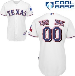 Kids' Texas Rangers Customized White Jersey 