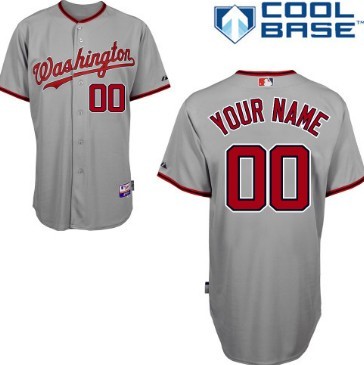 Men's Washington Nationals Customized Gray Jersey Men's Washington Nationals Customized Gray Jersey