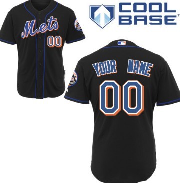 Men's New York Mets Customized Black Jersey 
