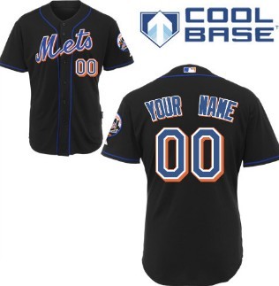 Kids' New York Mets Customized Black Jersey 