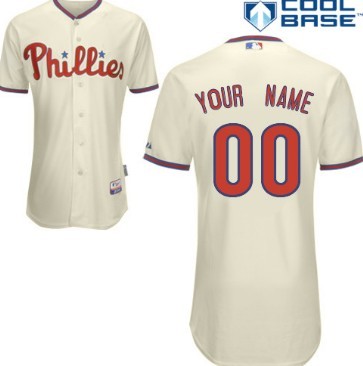 Men's Philadelphia Phillies Customized Cream Jersey