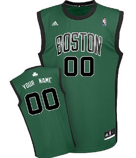 Kids Boston Celtics Customized Green With Black Jersey 