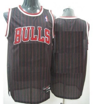 Mens Chicago Bulls Customized Black Pinstripe Jersey