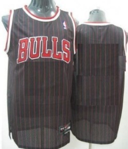 Kids Chicago Bulls Customized Black Pinstripe Jersey