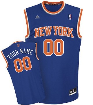 Mens New York Knicks Customized Blue Jersey
