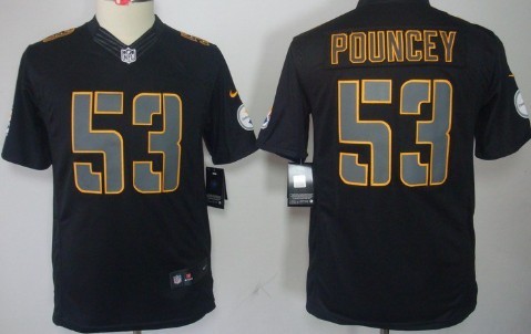 Nike Pittsburgh Steelers #53 Maurkice Pouncey Black Impact Limited Kids Jersey 