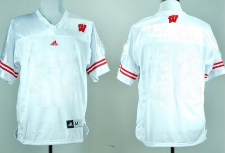 Men's Wisconsin Badgers Customized White Jersey 