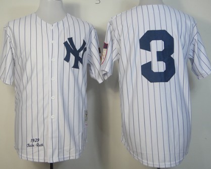 New York Yankees #3 Babe Ruth White Throwback Jersey 