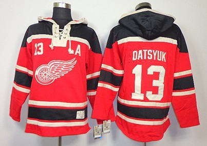 Old Time Hockey Detroit Red Wings #13 Pavel Datsyuk Red Hoodie