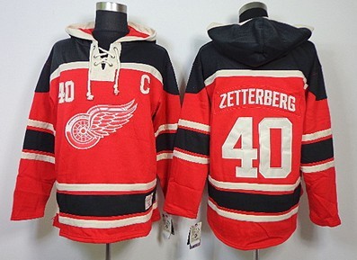 Old Time Hockey Detroit Red Wings #40 Henrik Zetterberg Red Hoodie