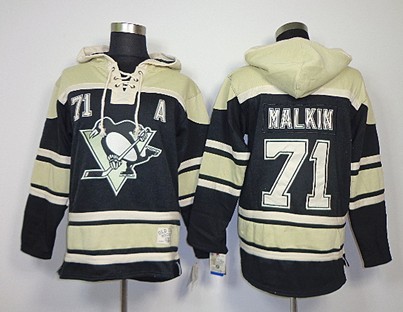 Old Time Hockey Pittsburgh Penguins #71 Evgeni Malkin Black Hoodie