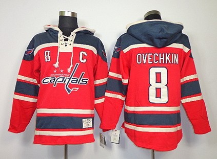Old TimeHockey  Washington Capitals #8 Alex Ovechkin Red Hoodie