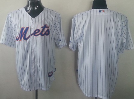 New York Mets Blank White Pinstripe Jersey 