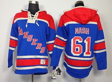 Old Time Hockey New York Rangers #61 Rick Nash Light Blue Hoodie