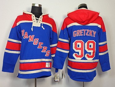 Old Time Hockey New York Rangers #99 Wayne Gretzky Light Blue Hoodie