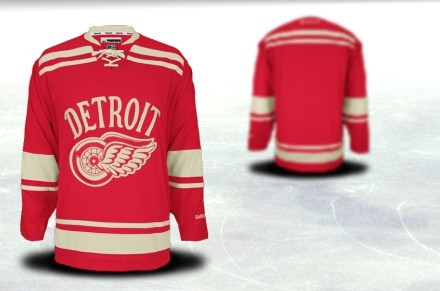 Mens Detroit Red Wings Customized Winter Classci Red Jersey