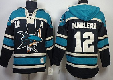 Old Time Hockey San Jose Sharks #12 Patrick Marleau Black Hoodie