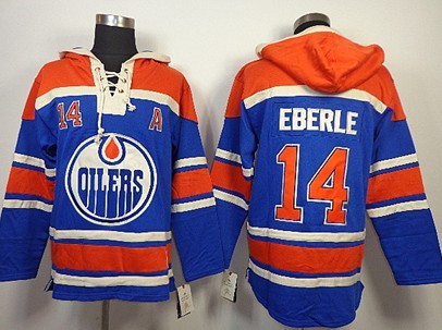 Old Time Hockey Edmonton Oilers #14 Jordan Eberle Royal Blue Hoodie